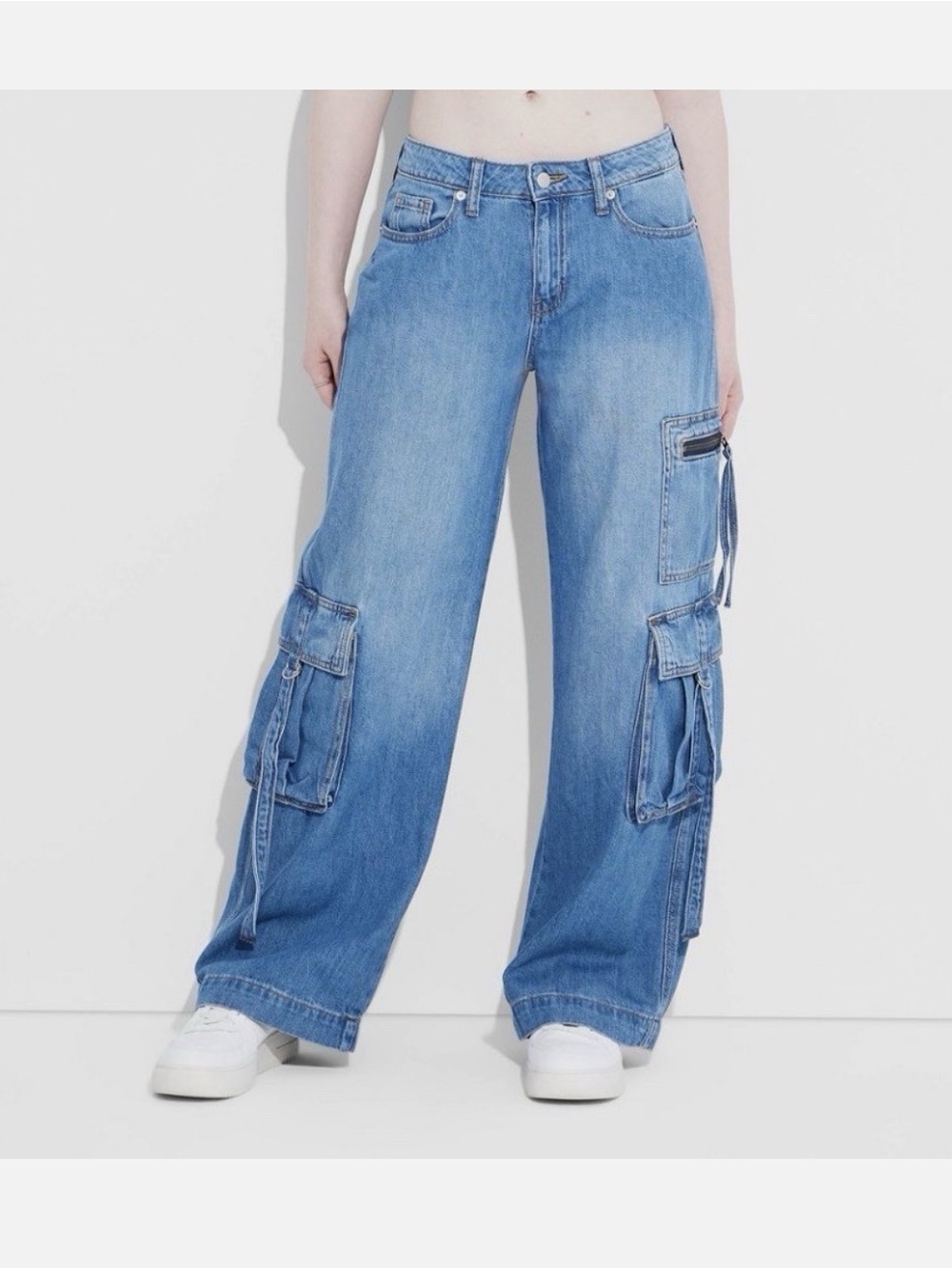 💕NWT wild fable Wide-Leg Cargo Jeans size 12